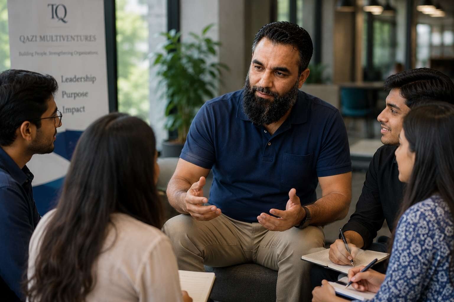 Dr. Qazi mentoring young professionals as part of the Lifelong Learning Lab